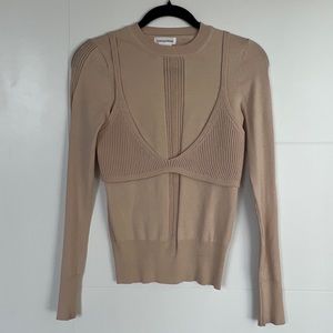 REVOLVE | knit bra overlay long sleeve sweater